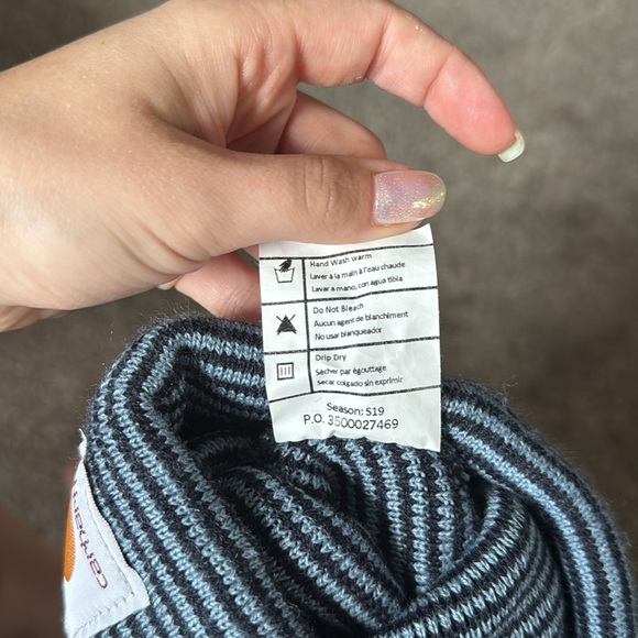 Carhartt Acrylic Watch Hat - Steel Blue/navy Stripe - Picture 4 of 5